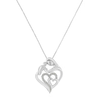 Mother with Child Heart Shape Pendant Necklace  