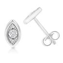 925 Sterling Silver 1/10 Cttw Miracle-Set Diamond Stud Earrings  