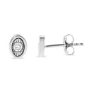 925 Sterling Silver 1/10 Cttw Miracle-Set Diamond Stud Earrings  