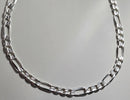 7mm Flat Figaro Sterling Silver Necklace