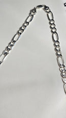 7mm Flat Figaro Sterling Silver Necklace