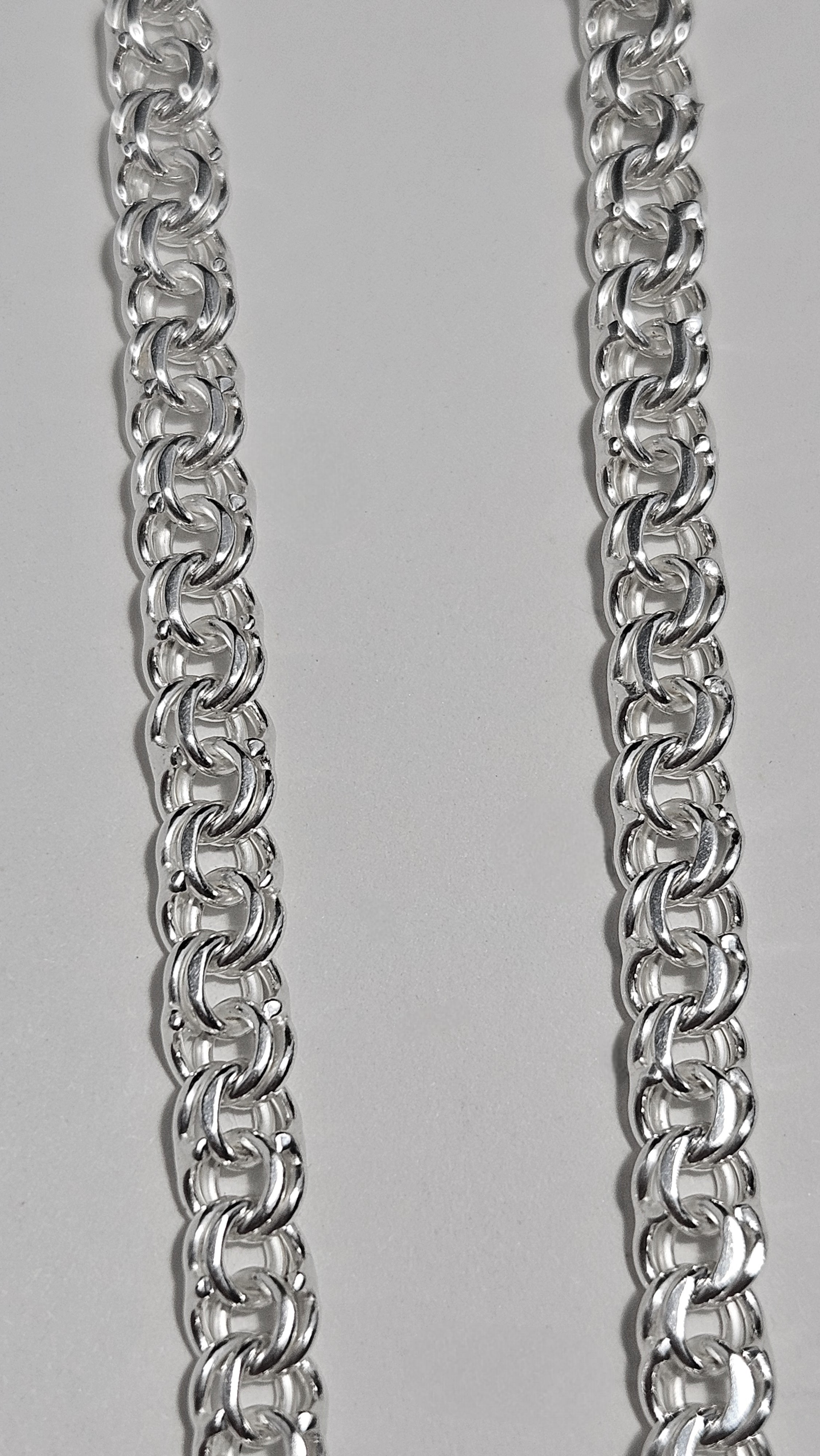 Unisex 23" or 26" Double Rolo Sterling Silver Necklace