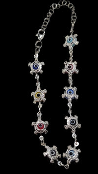 Multi Color Eye Sterling Silver Bracelet