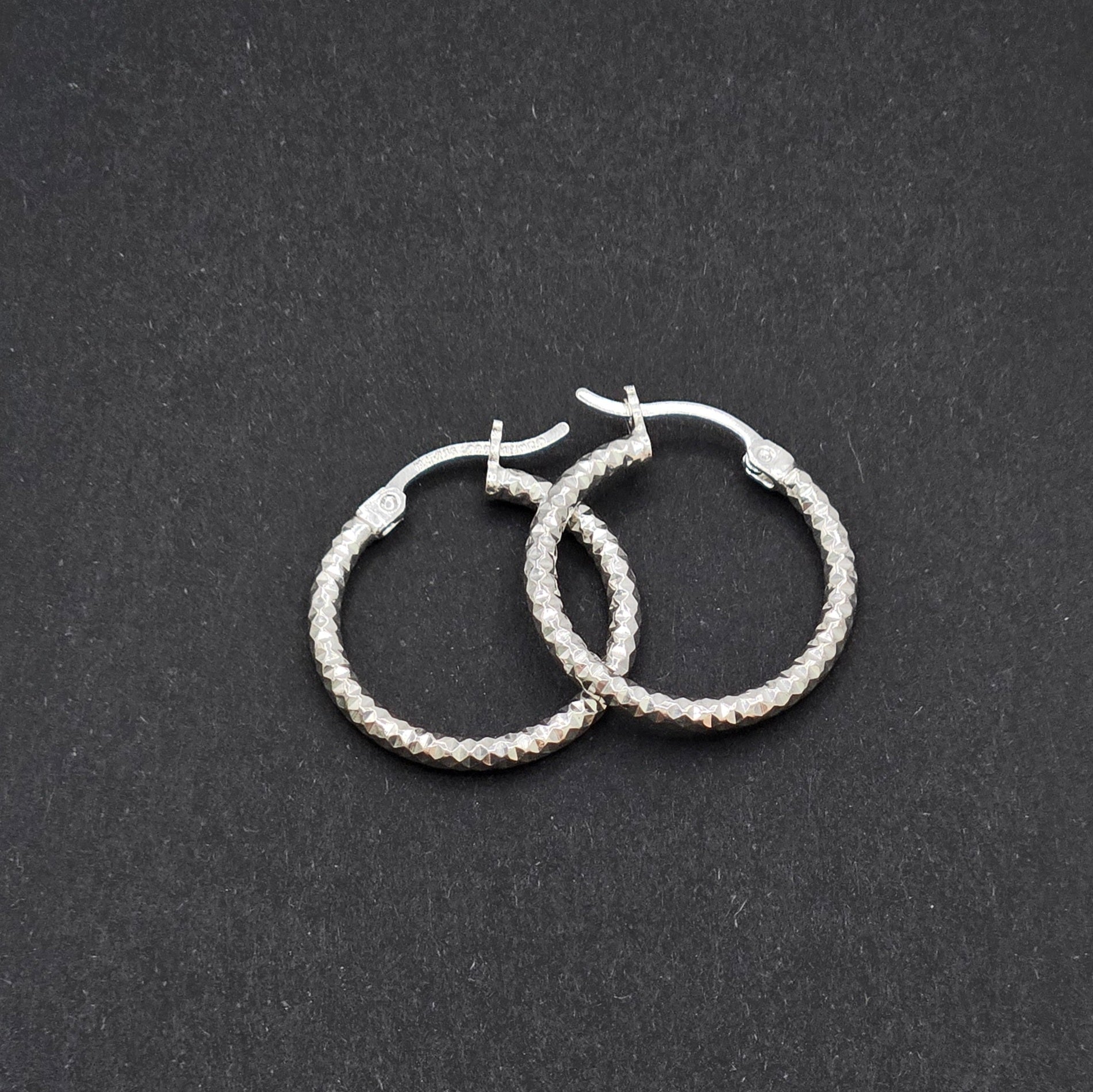 Halo Hoop Sterling Silver Earrings    