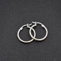 Halo Hoop Sterling Silver Earrings    