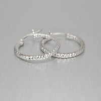 Halo Hoop Sterling Silver Earrings    