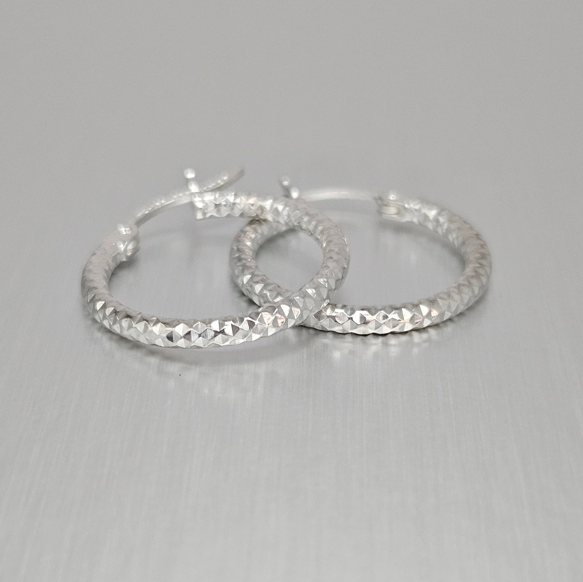 Halo Hoop Sterling Silver Earrings    