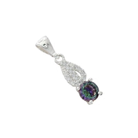 925 Sterling Silver Mystic Topaz Cubic Zirconia Crystal Pendant