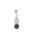 925 Sterling Silver Mystic Topaz Cubic Zirconia Crystal Pendant