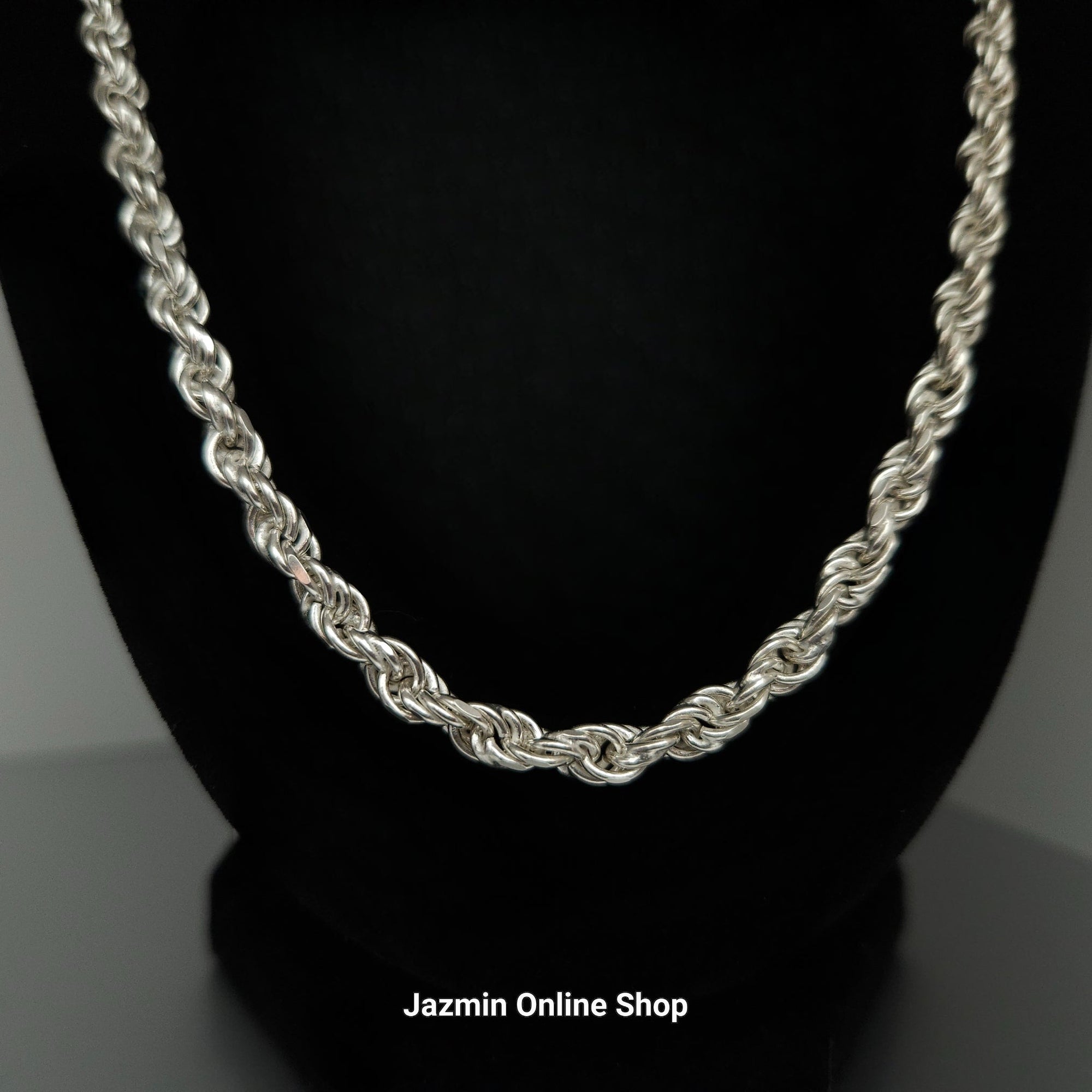 22'' Men's Solid Rope Sterling Silver Necklace