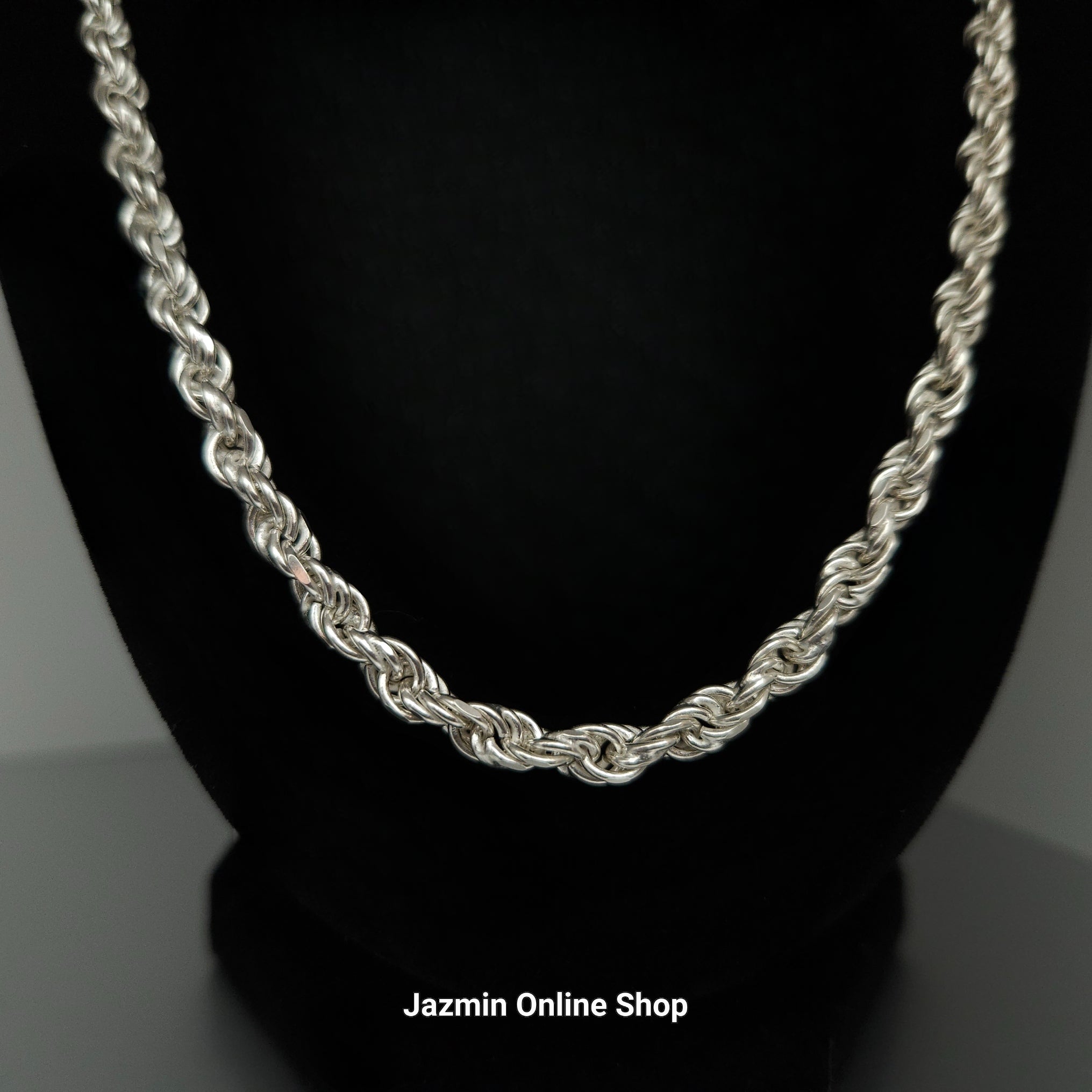  22'' Men's Solid Rope Sterling Silver Necklace  