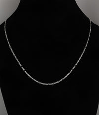 Women's 18'' or 20'' Sterling Silver Figaro Necklace