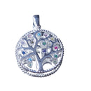 925 Sterling Silver Tree of Life with Gemstones Pendant