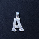 Initial Letter Charms Zirconia Sterling Silver Pendant 