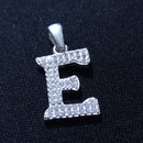 Initial Letter Charms Zirconia Sterling Silver Pendant 