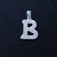 Initial with Zirconia Stones Sterling Silver Pendant