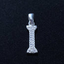 Initial Letter Charms Zirconia Sterling Silver Pendant 