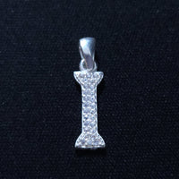 Initial Letter Charms Zirconia Sterling Silver Pendant 