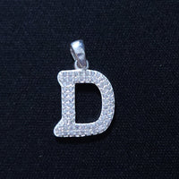 Initial Letter Charms Zirconia Sterling Silver Pendant 