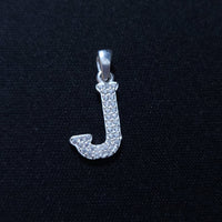 Initial Letter Charms Zirconia Sterling Silver Pendant 