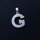 Initial Letter Charms Zirconia Sterling Silver Pendant 