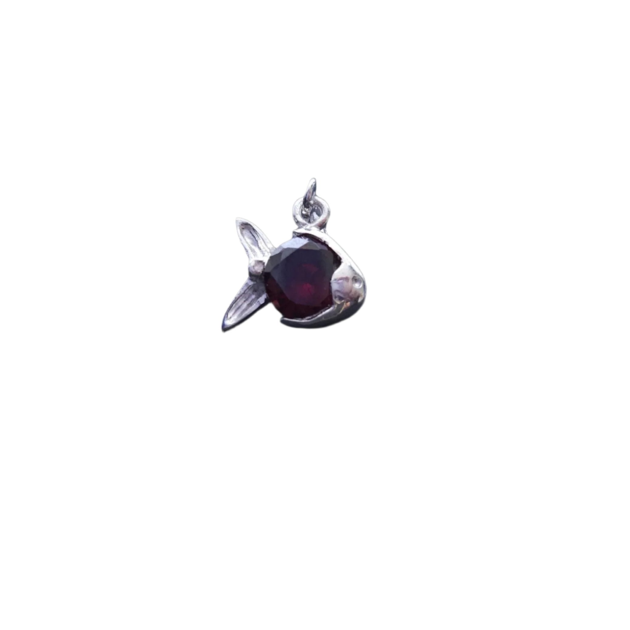 925 Sterling Silver Cubic Zirconia Birth Stones Sea Fish Pendant