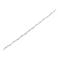 Sterling Silver Prong Set Diamond Accent Curved Spiral Link Bracelet