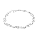 Prong Set Diamond Accent Infinity Weave Link 7.25" Bracelet 