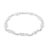 Prong Set Diamond Accent Infinity Weave Link 7.25" Bracelet 