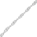 Prong Set Diamond Accent Infinity Weave Link 7.25" Bracelet 