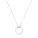 Diamond Miracle-Set Stone Open Circle 18" Box Chain Pendant Necklace