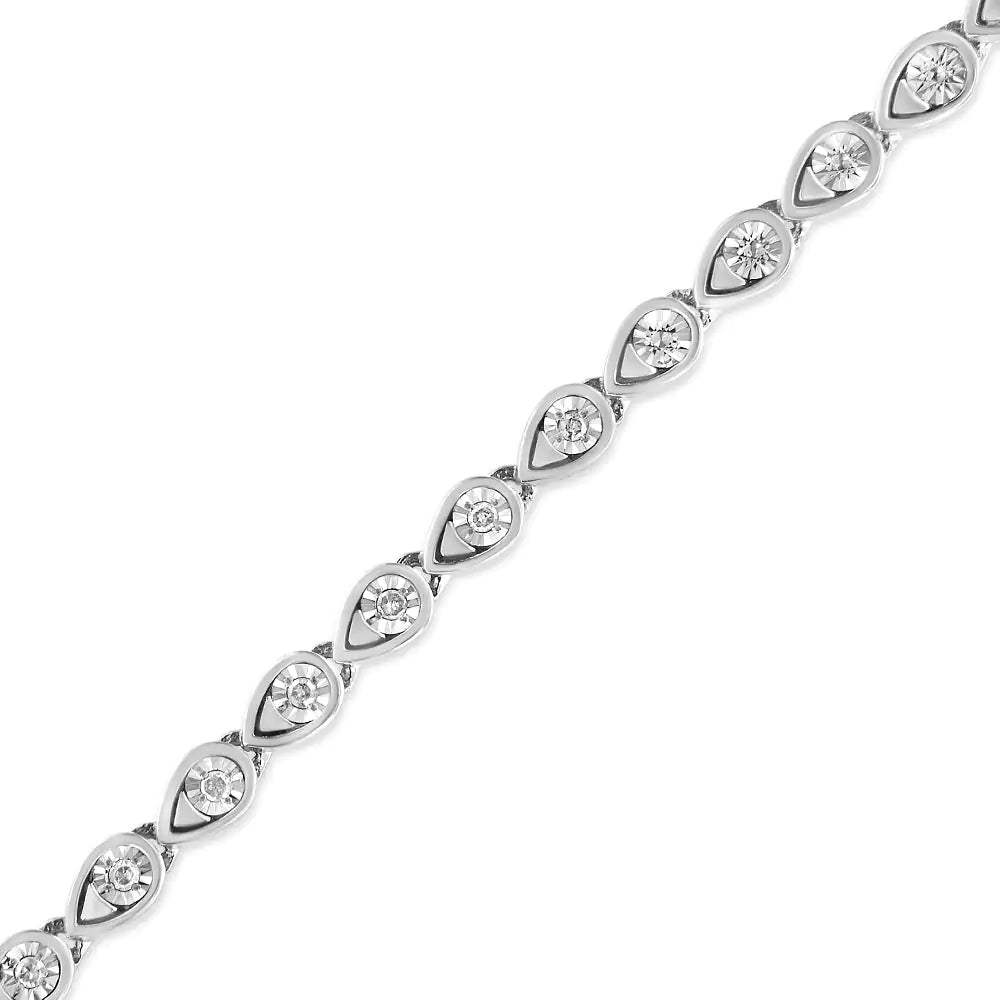 Round-Cut Diamond Pear Link 7.25" Bracelet