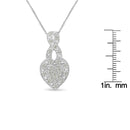 1/3 Cttw Diamond Awareness Ribbon Halo Heart 18" Pendant Necklace