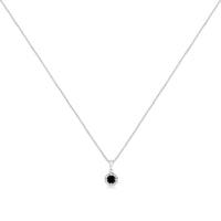 Treated Color Diamond Solitaire 18" Milgrain Pendant Necklace