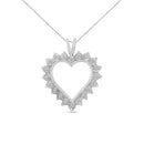 1/10 cttw 3-Prong Diamond Open Heart Pendant Necklace - 18” 