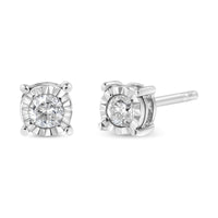 Round Near Colorless Diamond Miracle-Set Stud Earrings