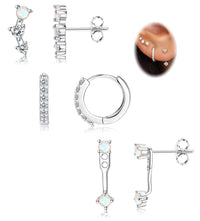 3 Pairs Earrings Set Piercing Stud Huggie Small Hoop Earrings