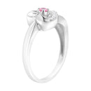 Diamond Accent and Created Pink Sapphire Halo Heart Promise Ring