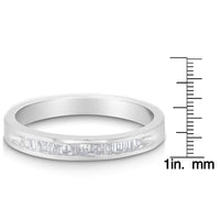 925 Sterling Silver 1/5 Cttw Diamond Channel-Set Stackable Band Ring