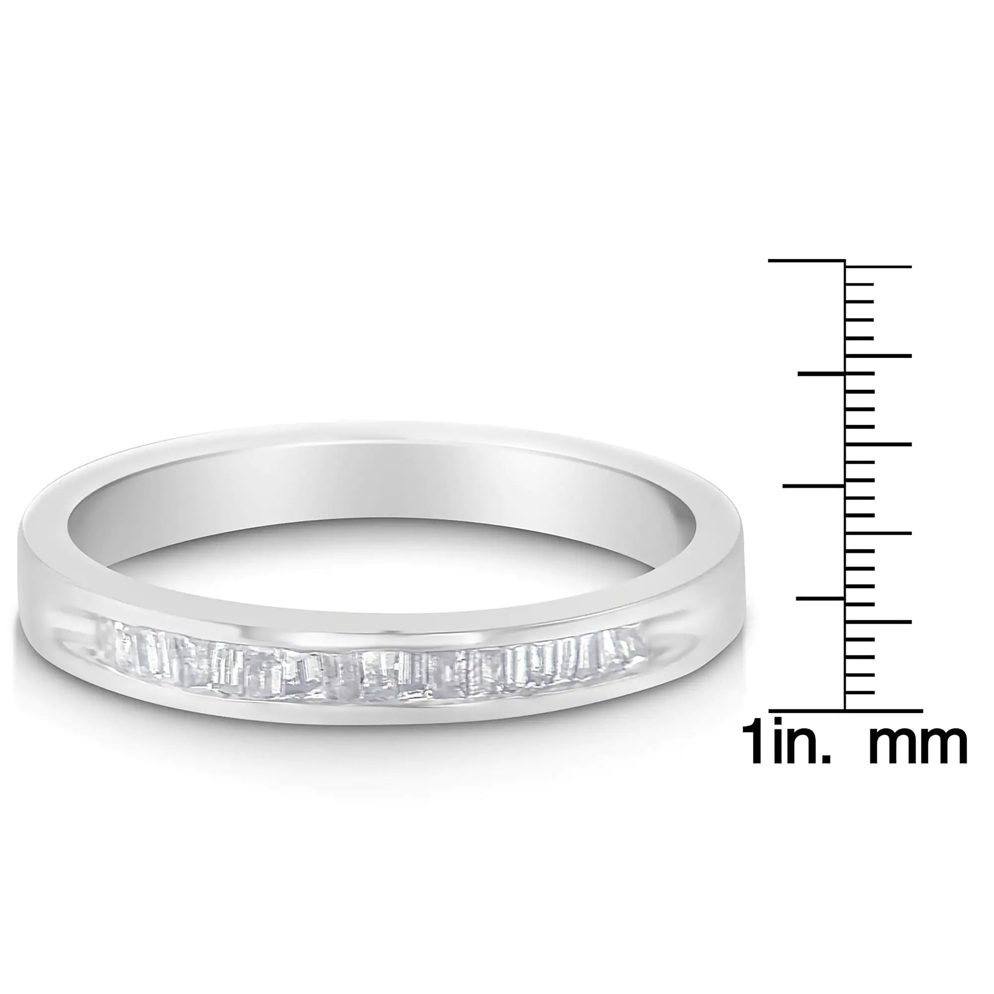 925 Sterling Silver 1/5 Cttw Diamond Channel-Set Stackable Band Ring