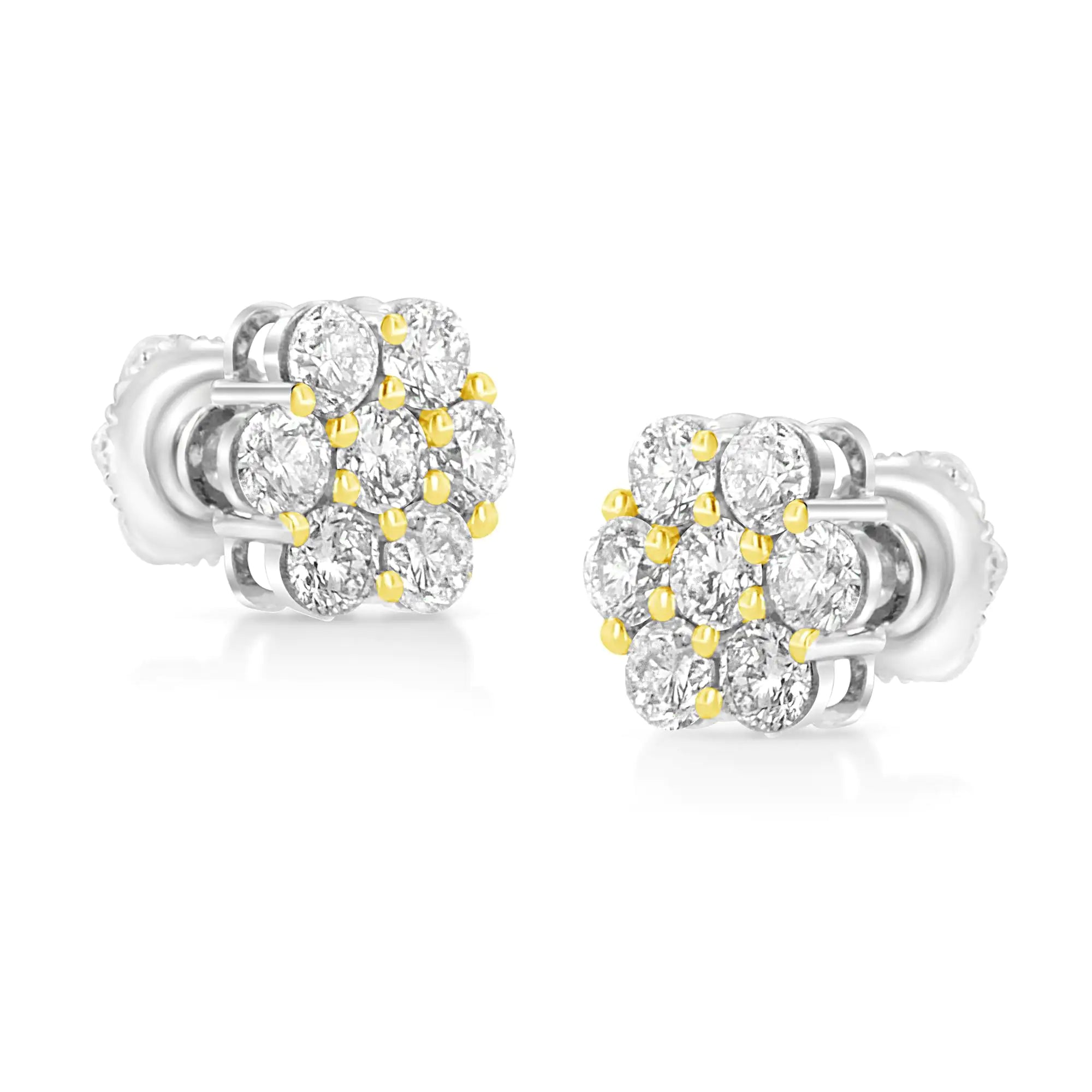 Miracle Set Princess-cut Diamond Solitaire Stud Earrings  