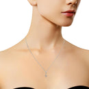 1/25cttw Round Cut Diamond Infinity and Square Accent Pendant Necklace