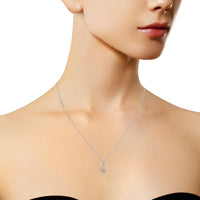 1/25cttw Round Cut Diamond Infinity and Square Accent Pendant Necklace