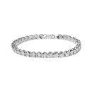 925 Sterling Silver 1/10 Cttw Miracle Set Diamond and Bead Link 7.25" Tennis Bracelet (I-J Color, I2-I3 Clarity)