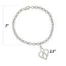 Open Heart with Center Vertical Infinity Chain Charm Bracelet