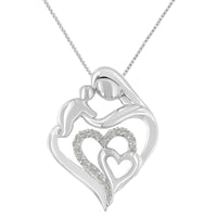 Mother with Child Heart Shape Pendant Necklace  