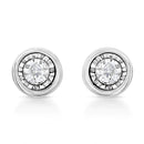 925 Sterling Silver 1/10 Cttw Miracle-Set Diamond Stud Earrings  