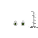  Round Brilliant-Cut Green Diamond Miracle-Set Stud Earring  