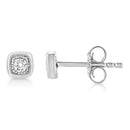 925 Sterling Silver 1/10 Cttw Miracle-Set Diamond Stud Earrings  