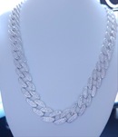 Ice Out Moissanite Monaco Cuban Sterling Silver Necklace